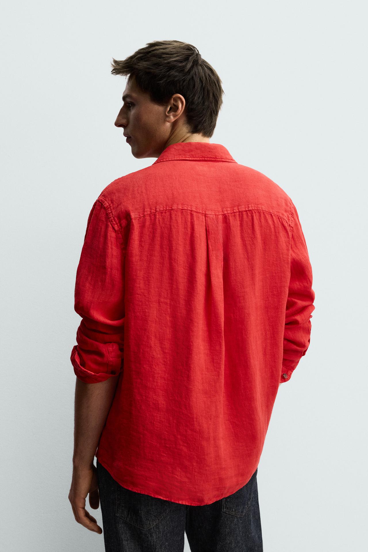 100% LINEN REGULAR FIT SHIRT - Image 3