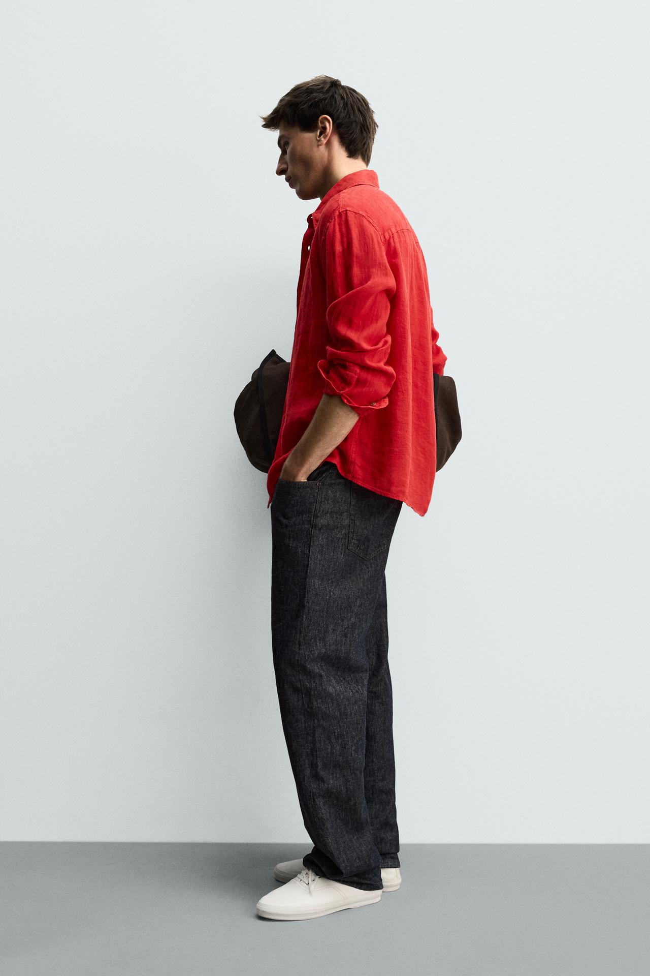 100% LINEN REGULAR FIT SHIRT - Image 4