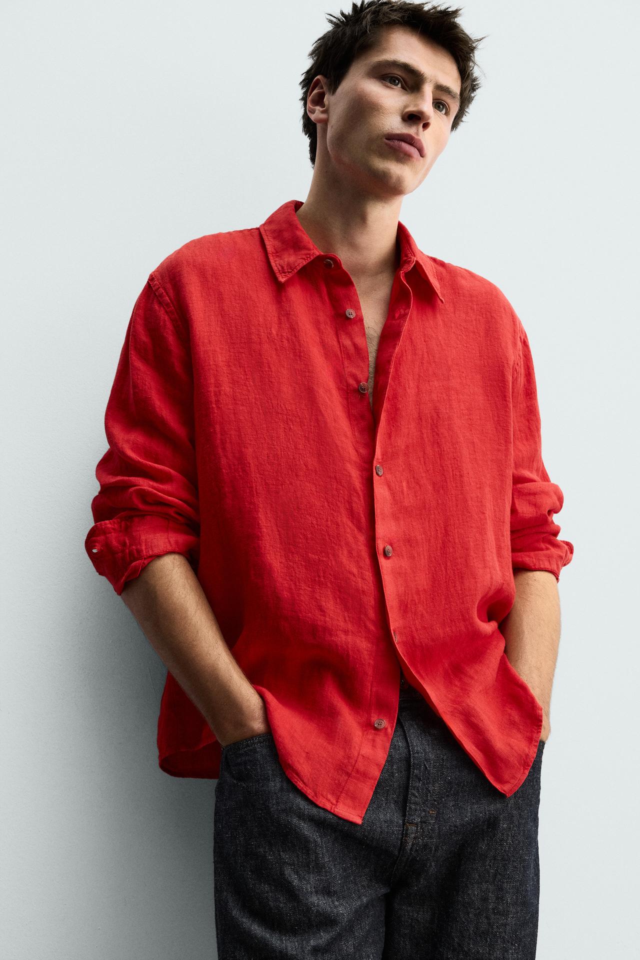 100% LINEN REGULAR FIT SHIRT - Image 5